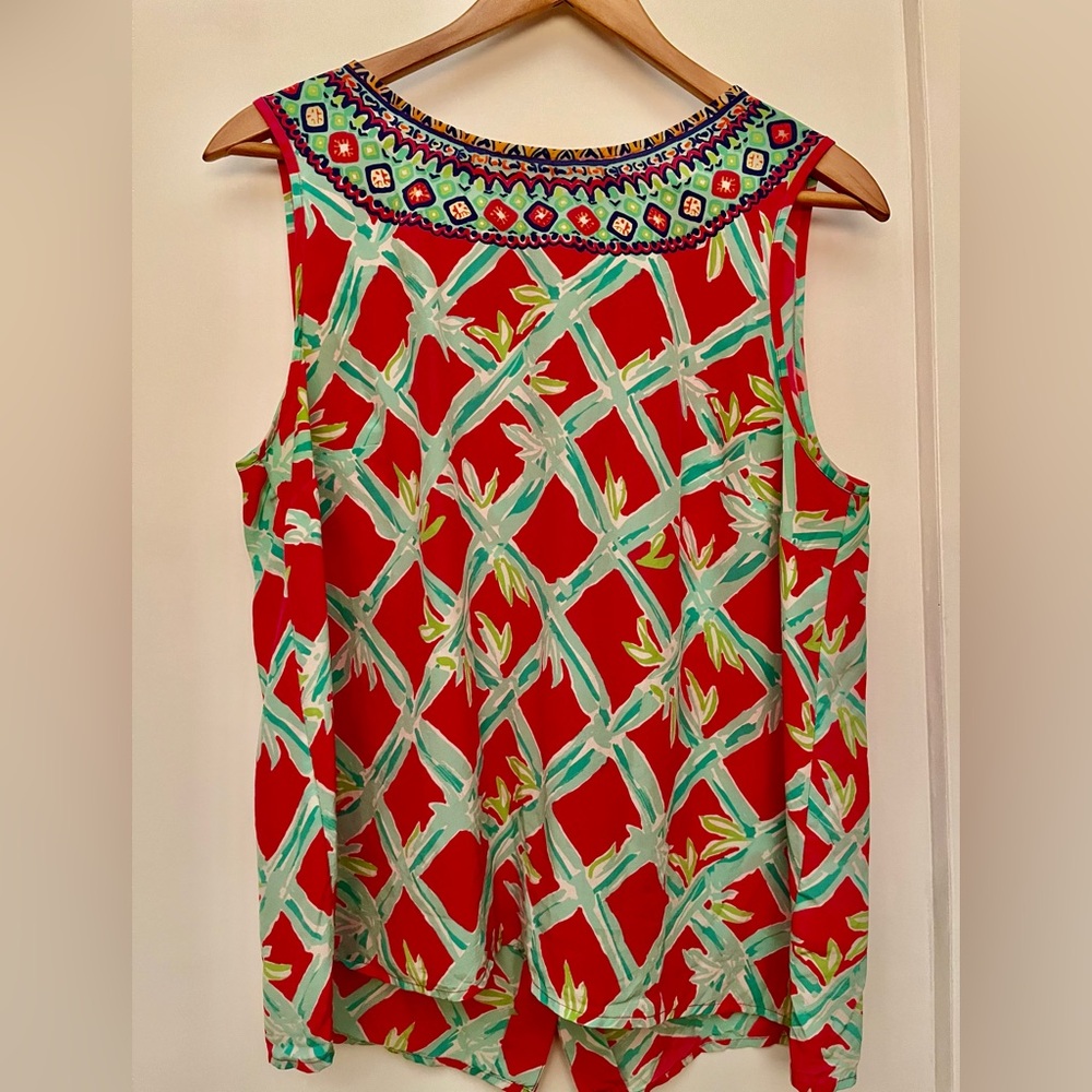 Lilly Pulitzer Red and Green Blouse